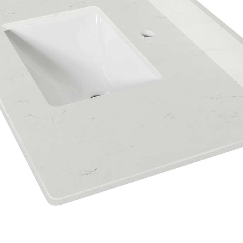 37" Quartz Bathroom Vanity Top With Sink