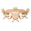 Ensemble de salle à manger extensible à roulettes double piédestal 5 pièces Johnmason-15655204