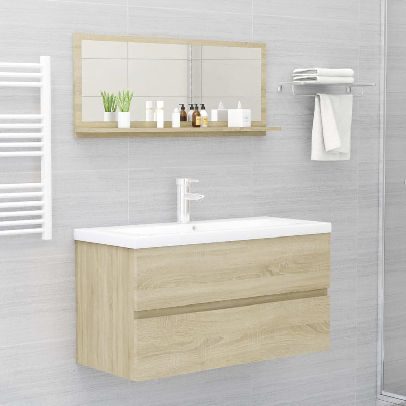 Miroir de salle de bain, Chêne de Sonoma, 14,6 po x 15,7 po