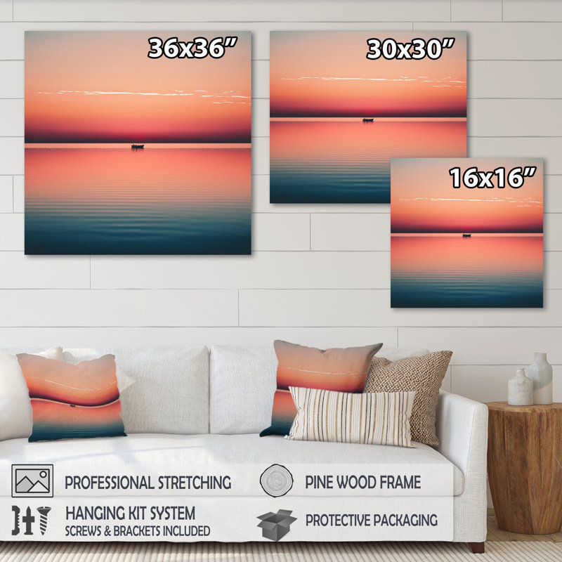 «Kittanning Minimalistic Sunset Pendant The Full Moon IV», reproduction sur toile, H 30 po x l 30 po x P 1 po, Toile tendue