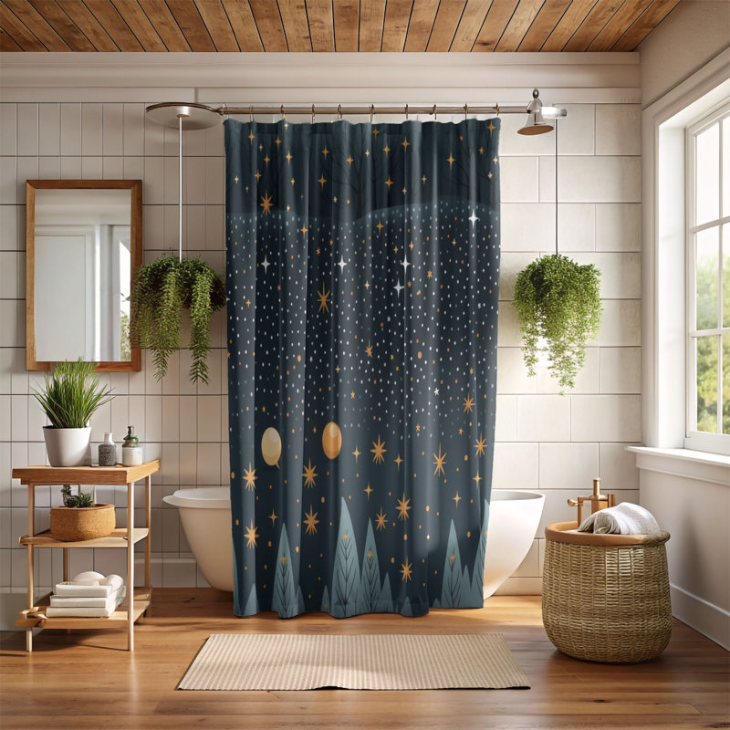 Rideau de douche Christmas Snow - Premium, H 74 po x l 71 po