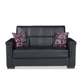 Annalice 65 in. Vegan Leather 2-Seater 3-in-1 Sleeper Loveseat Sofa Bed with Storage