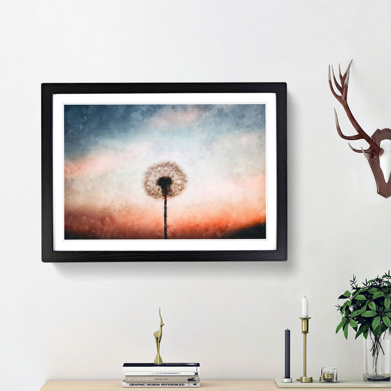 Dandelion - Picture Frame Painting Print, 24cm H x 33cm W x 2cm D, Black Framed