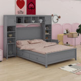 Bed With All-In-One Cabinet And Shelf