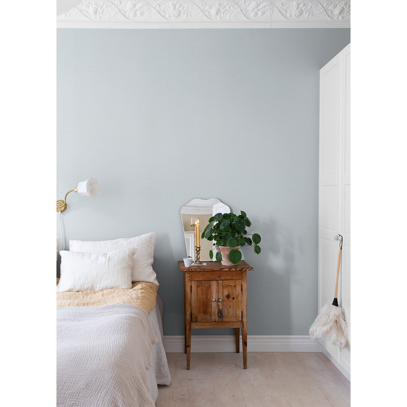 Ingrid Geometric Wallpaper Roll, Light Blue
