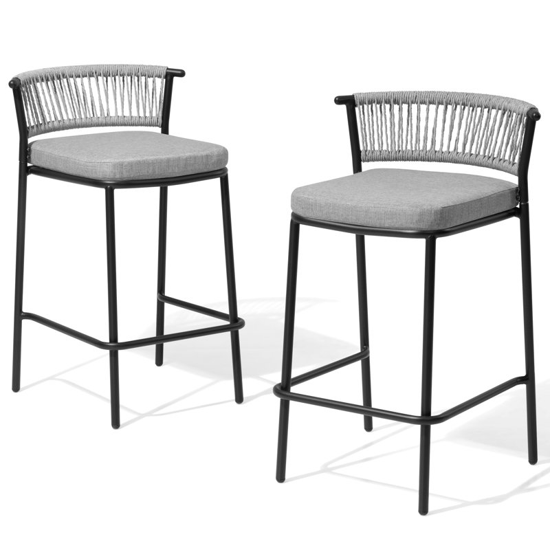Tabouret de bar d'extérieur 26 po 2 personnes, 26, Gris clair