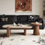 Table basse rectangulaire en bois manufacturé en noyer