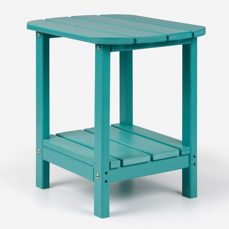 Deerfiled Rectangular Outdoor Side Table , 35.5cm cm W 45.5cm cm D, Turquoise