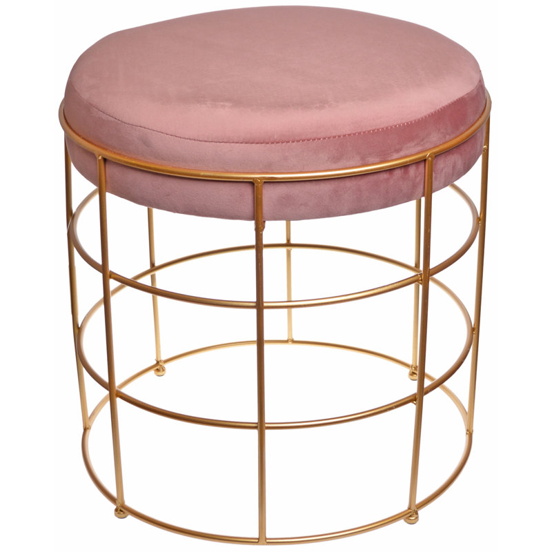 Depardieu Metal Accent Stool, Pink