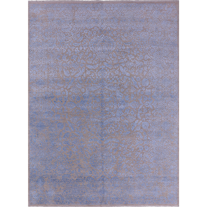 Tapis oriental bleu / brun Casswell, Rond 5 pi