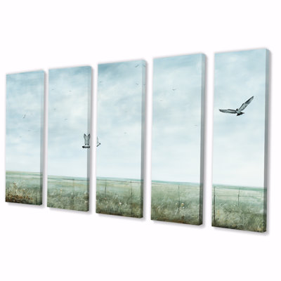Minimalism Seagull S Flight - Coastal Minimalism 5 Piece Wall Art
