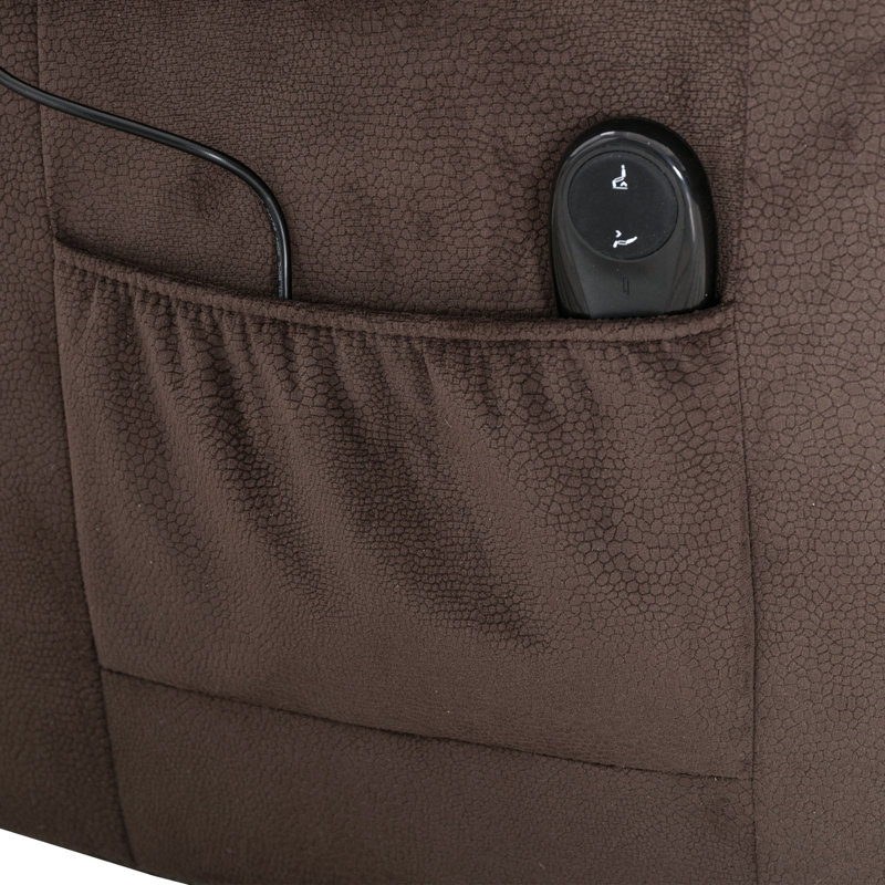 Beitz 36.6" Wide Modern  Microfiber  Power Lift Assist Reclining Home Theater Seating, Chocolate Microfiber/Microsuede