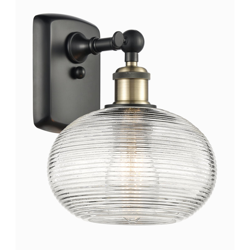 Applique murale 1 lumière Ballston Jerard, Laiton antique noir, H 9,25 po x l 8 po x P 8,13 po