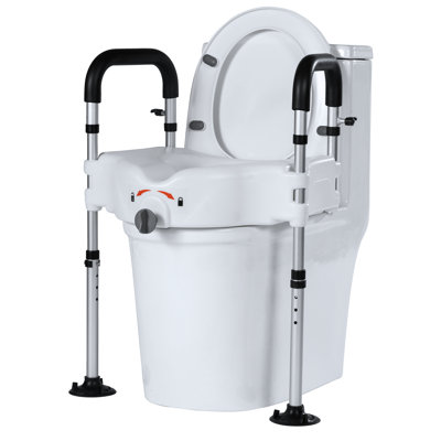 Raised Toilet Seat with Handles, Elevated Toilet Seat Riser for Elderly and Disabled, Support 300 lbs