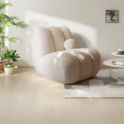 Sponge Lamb fleece solid wood leisure chair