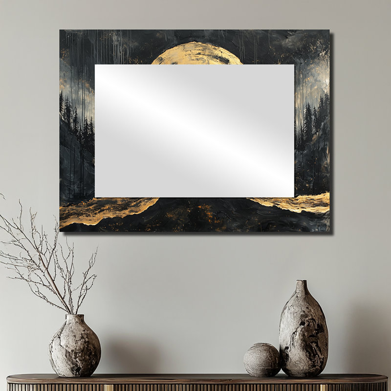 Hindouisme méditation se connectant à la forêt II - miroir spirituel, art mural - imprimé sur métal, 24 po x 32 po