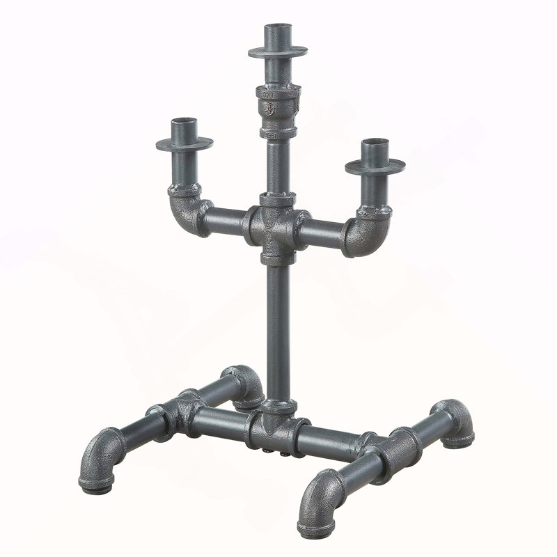 Porte-bougie gris sable