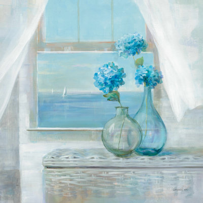 «Beach House Hydrangeas» - peinture sur toile tendue