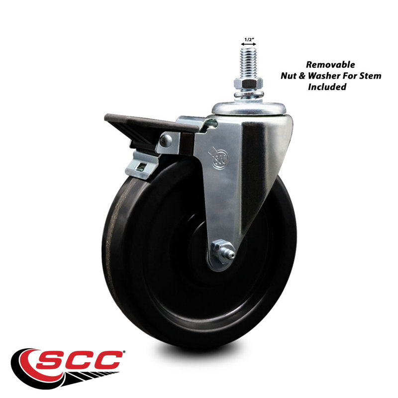 Ensemble de roulettes pivotantes sur roulettes à tige filetée de 12 mm