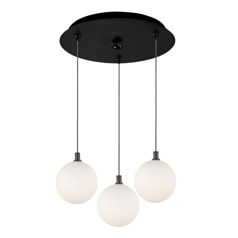Bolla LED Pendant, Black, 3 Lights, 8 W