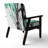 Abstract Orange Flowers - Upholstered Traditional Accent Arm Chair-326142992-326142994