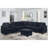 Sectional Sofa, Dark Blue-129582449