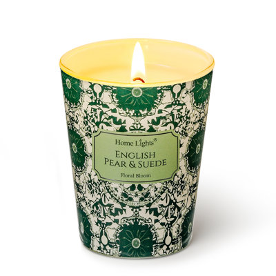 English Pear & Suede | Homelights 1-Wick -6.7Oz Soy Wax-40+Hours Long-Lasting Scented Candles