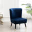 Fauteuil d'appoint bleu - Siège et dossier en mousse dense avec revêtement en velours et côtés courbés avec coutures en bois d'hévéa noir Galvanoplastie dorée l 24 po x P 33 po H Assemblage requis Tissu de rembourrage rembourré-194438981