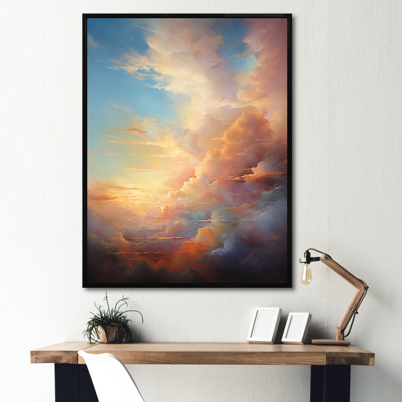 «Ithaman Sunset Celestial Symphony» - impression, Cadre flottant noir, H 32 po x l 16 po x P 1 po