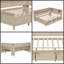 Storage Daybed Farmhouse Style - Full Size Bed Frame with Shelves & Drawers, Antique White-1789169055
