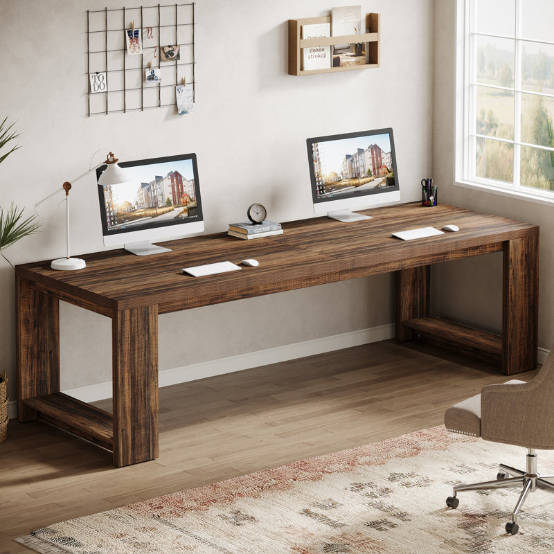 Bureau d'ordinateur 2 personnes Fredis, Brun