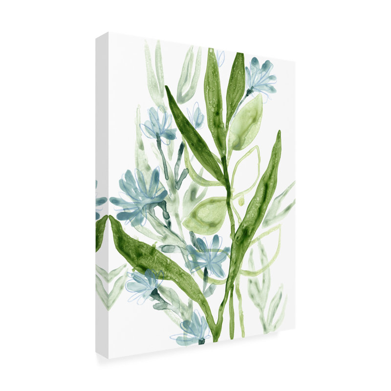 «Meadow Blues I» par June Erica Vess - peinture sur toile tendue, H 47 po x l 35 po x P 2 po