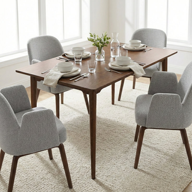 Ashford Oak Rectangle Wooden Dining Table - 140cm, Walnut
