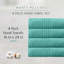 Ensemble de serviettes de salle de bain 100% coton 100% coton zéro torsion Robbs Home Weavers 500 g / m², 16 po x 24 po (4) (4 serviettes à main), turquoise-130204316-130204329
