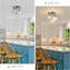 Plafonnier semi-encastré, plafonnier de cuisine à 3 lumières, plafonniers avec abat-jour en cristal transparent pour vestibule de salle de bain de chambre à coucher d'entrée de cuisine