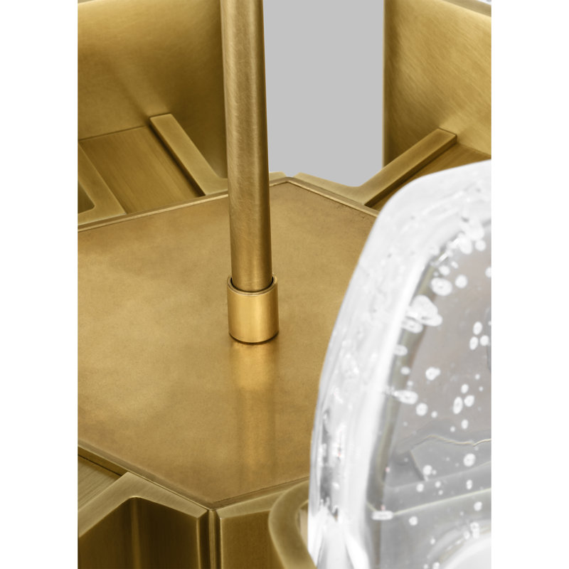 Wythe 6 - Light LED Chandelier, Plated Brass