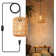 Plug in Pendant Light, Rattan Hanging Lights with Plug in Cord 15ft Dimmable Cord