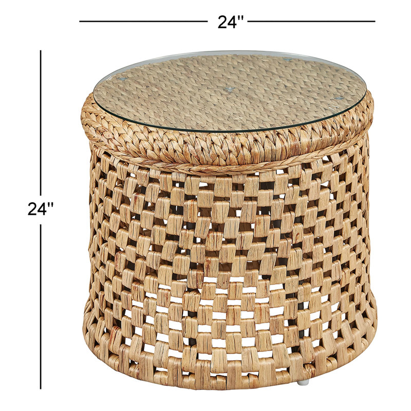 Malacca Glass End Table
