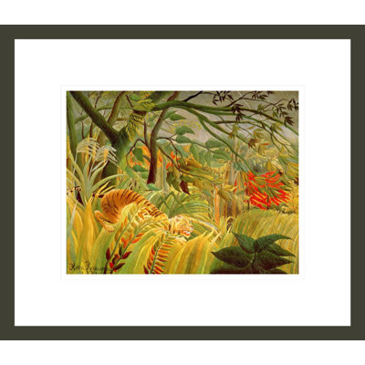 Tiger in a Tropical Storm (Surprised!) by Henri Rousseau -Framed Giclee Print