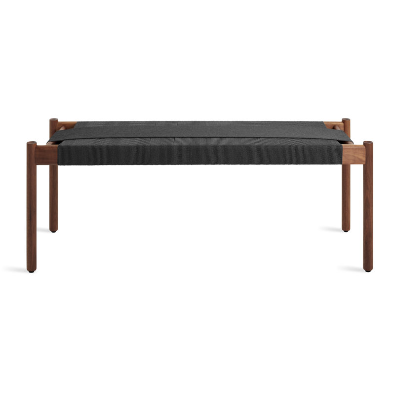 Invitation Rope Bench, Walnut, 18" H x 48" W x 18" D
