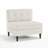 Upholstered Beige Tufted Corduroy Armless Chair with Pillow Back, Single Chair Module Part For Sectional Sofa-285358883