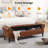 Tufted Upholstered Storage Bench with Nailhead Trim and Rolled Arm Design-1768078726-1768078724