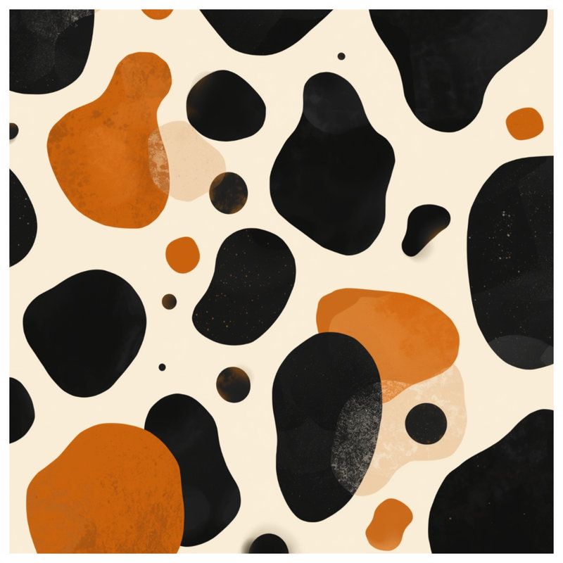 Édredon abstrait noir et orange, Simple extra long