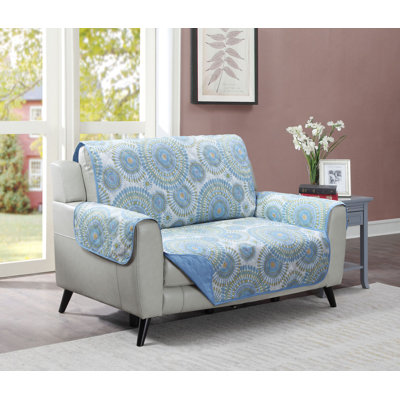 Polyester Box Cushion Loveseat Slipcover