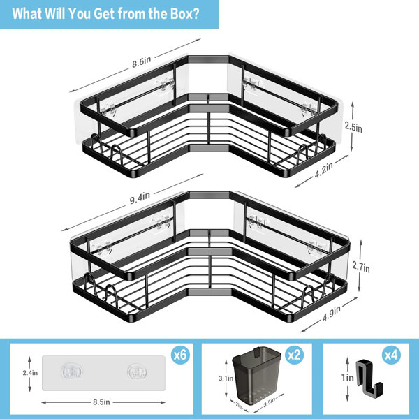 Lyrissa Adhesive Shower Basket Rebrilliant