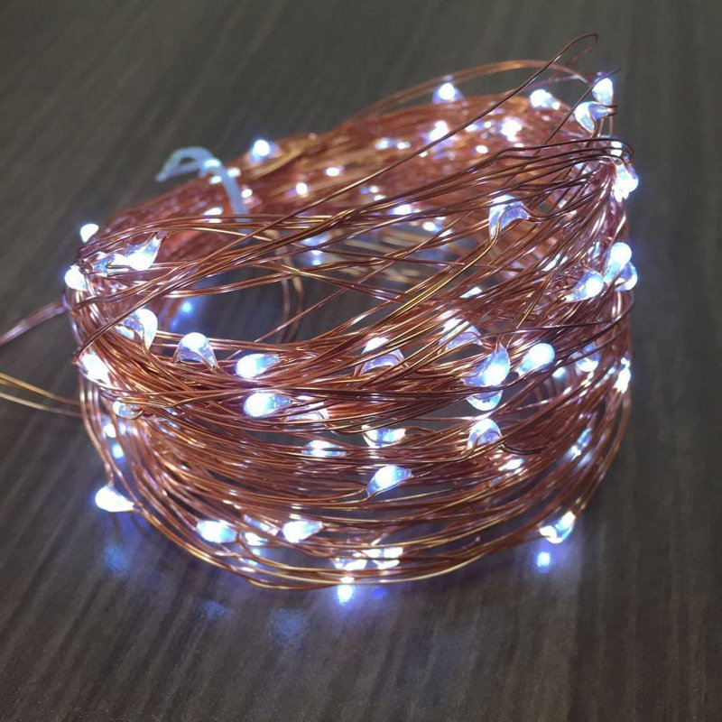 LED Indoor / Outdoor String Lights, 1cm H x 2cm L x 4cm D, White