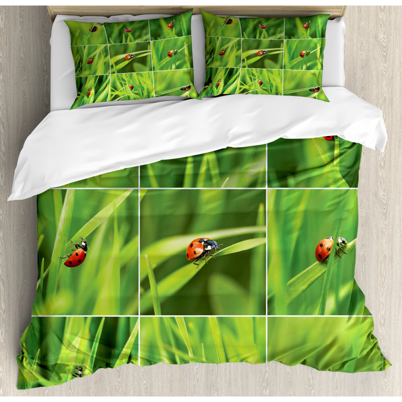 Traditional Polyester Floral Duvet Cover, Queen Duvet Cover + 2 Standard Shams