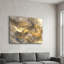 Art mural abstrait en verre trempé Ethereal Golden Nebula
