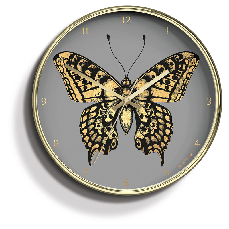 Academy Acrylic Wall Clock, Gold/Gray