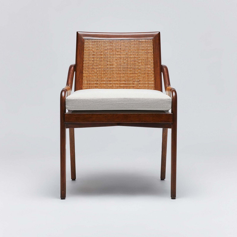 Delray Leather Arm Chair, Chestnut